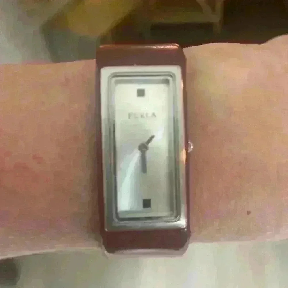 FURLA Watch // Rectangular Stainless Frame // Red Leather Band - Picture 4 of 5